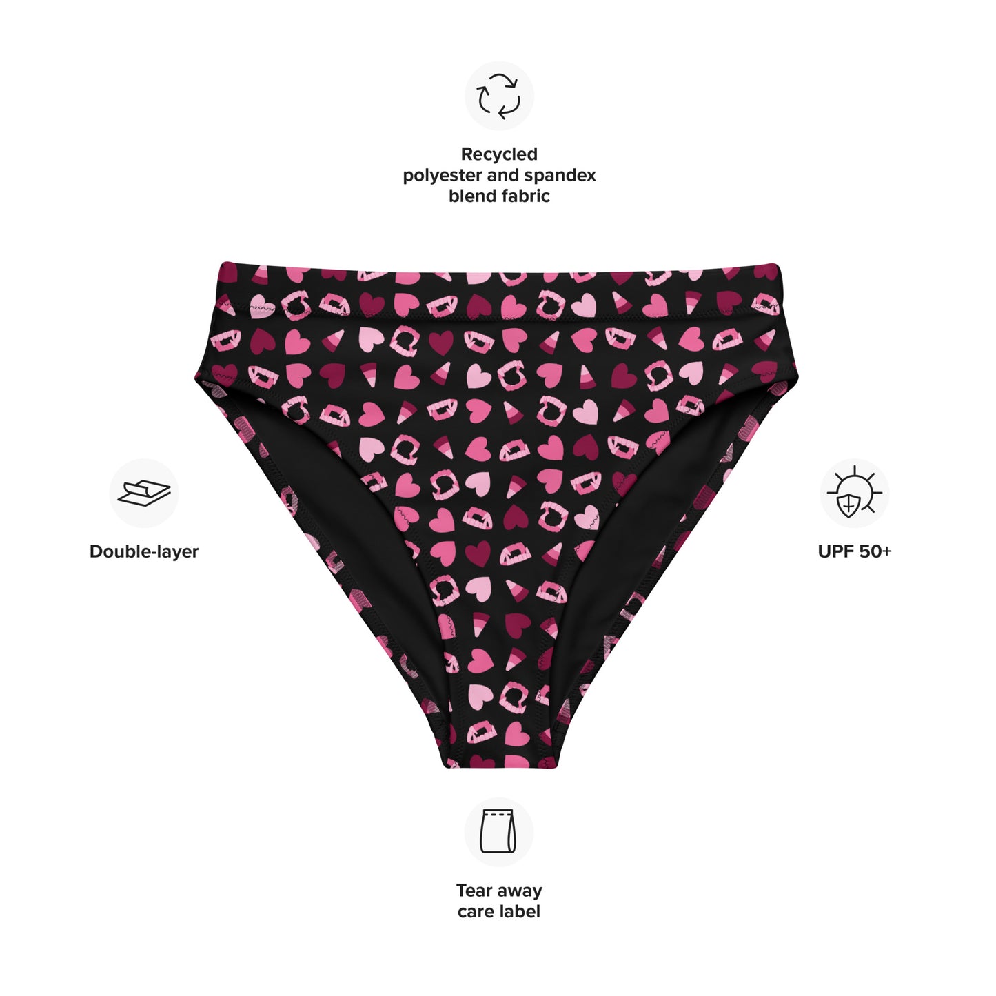 Spooky Love high-waisted bikini bottom