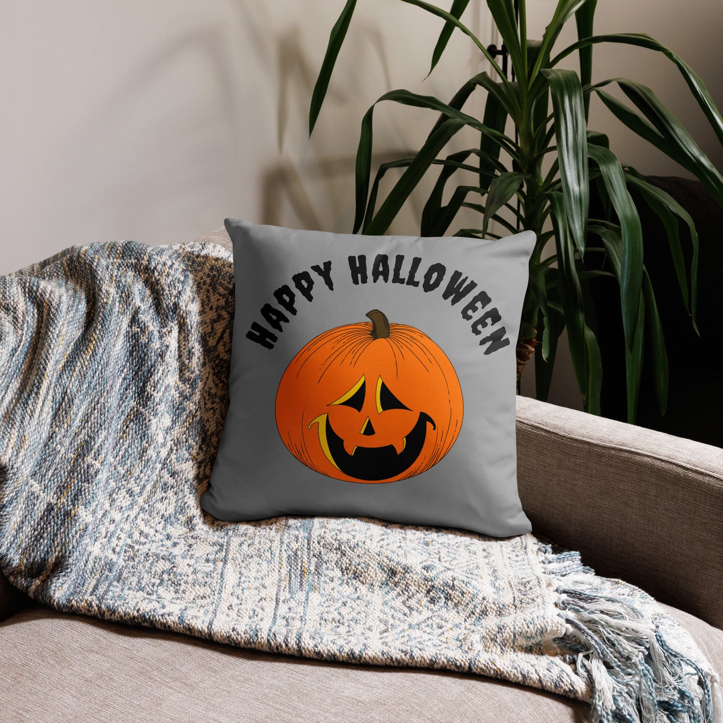 Retro reversible Jack o lantern Pillow Case