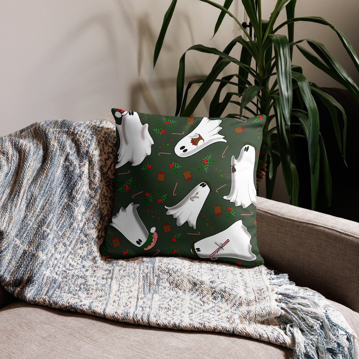 Ghost of Christmas Green Pillow Case