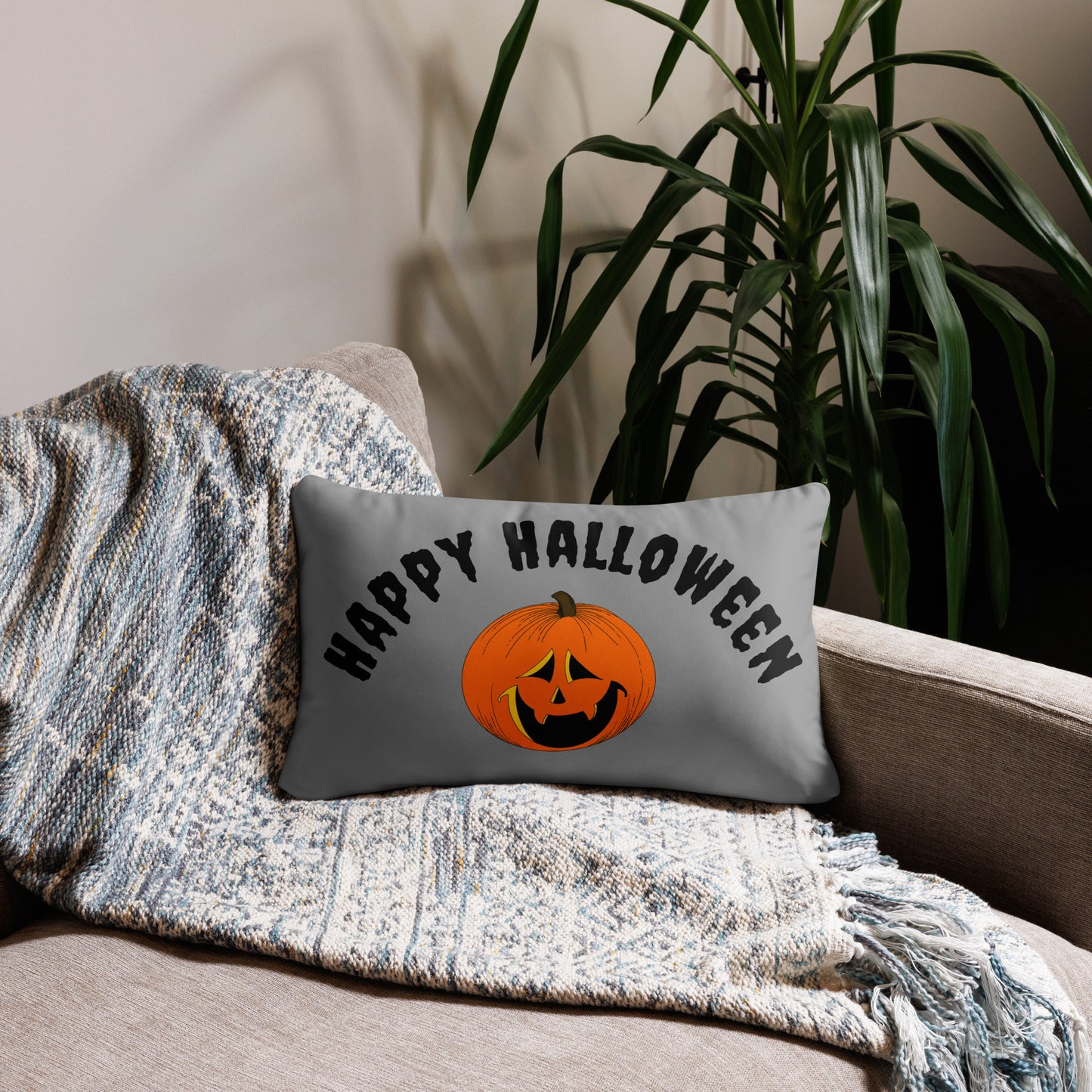 Retro reversible Jack o lantern Pillow Case