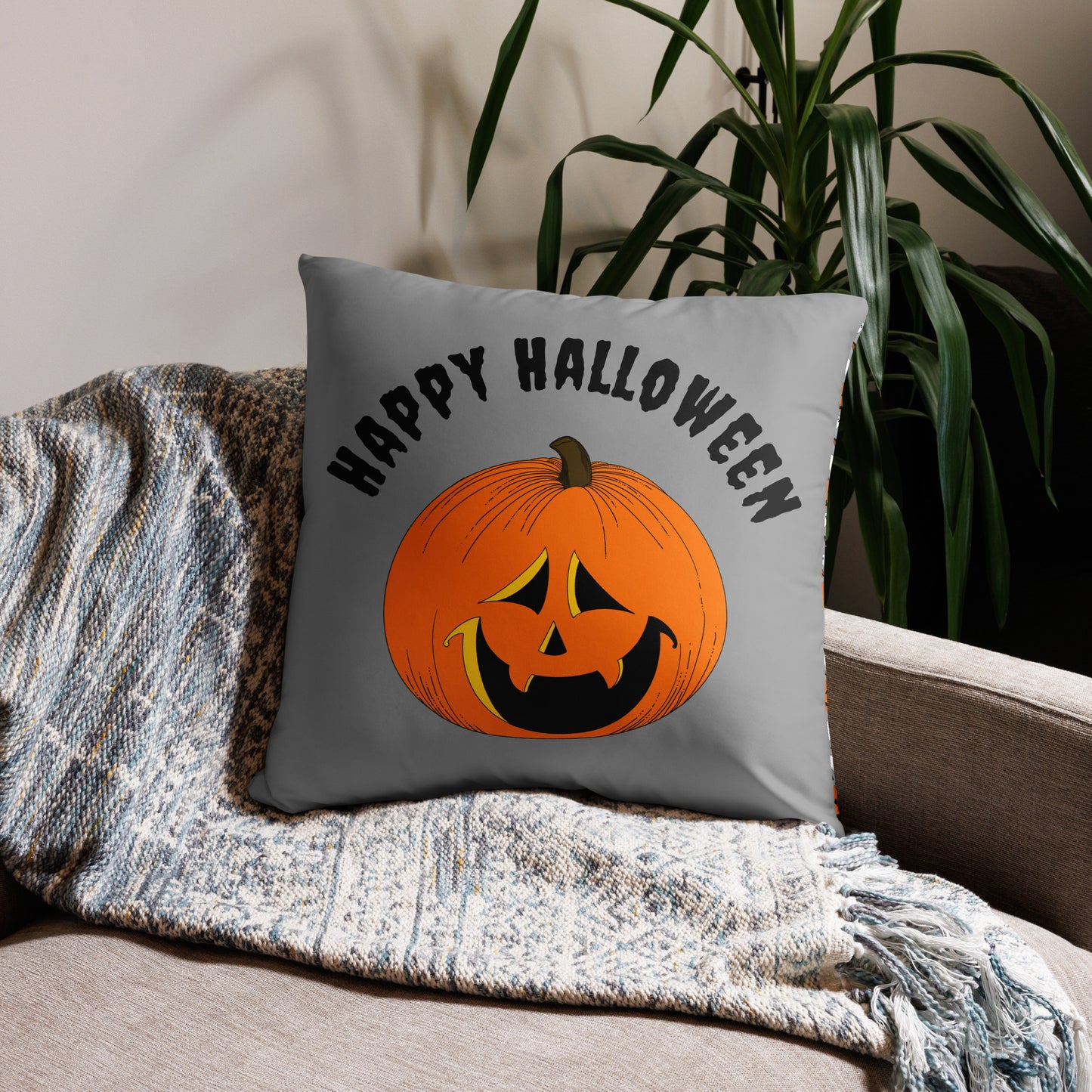 Retro reversible Jack o lantern Pillow Case