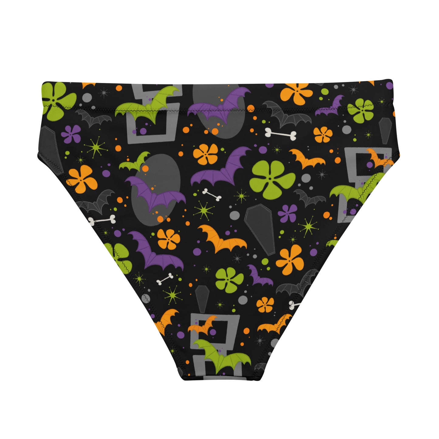 Haunted Hawaiian high-waisted bikini bottom