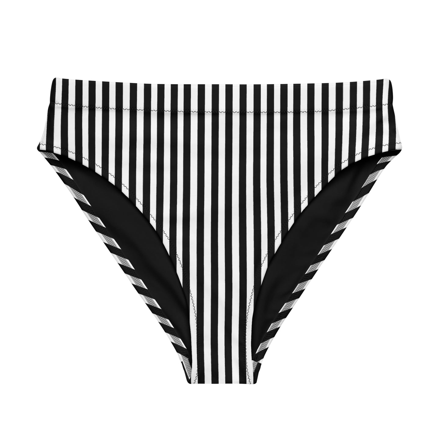 Stripe high-waisted bikini bottom