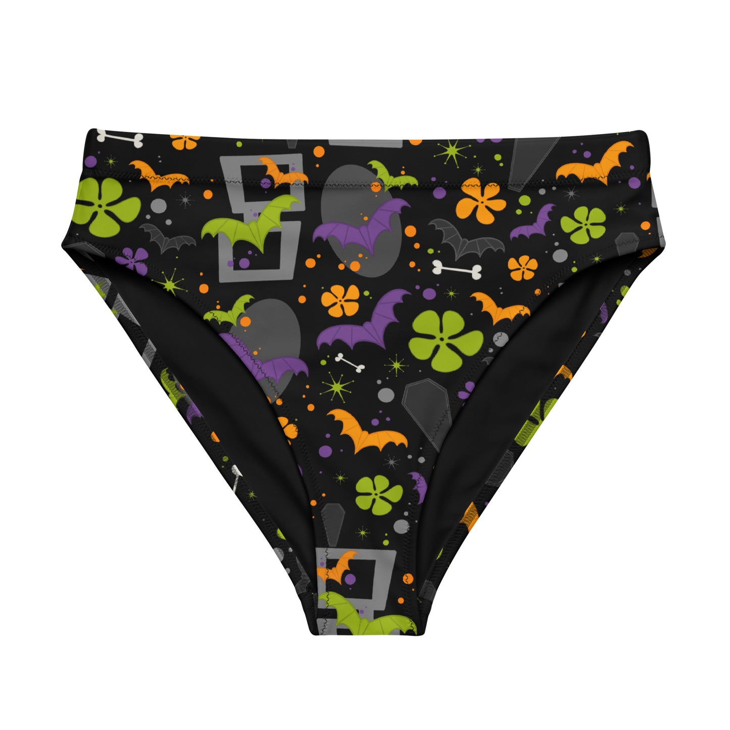 Haunted Hawaiian high-waisted bikini bottom