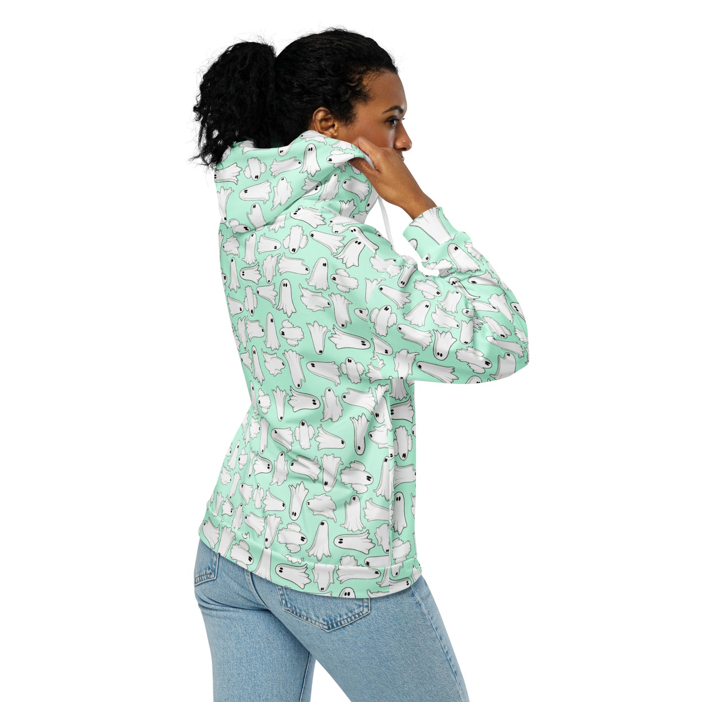 Minty Ghost Unisex zip hoodie