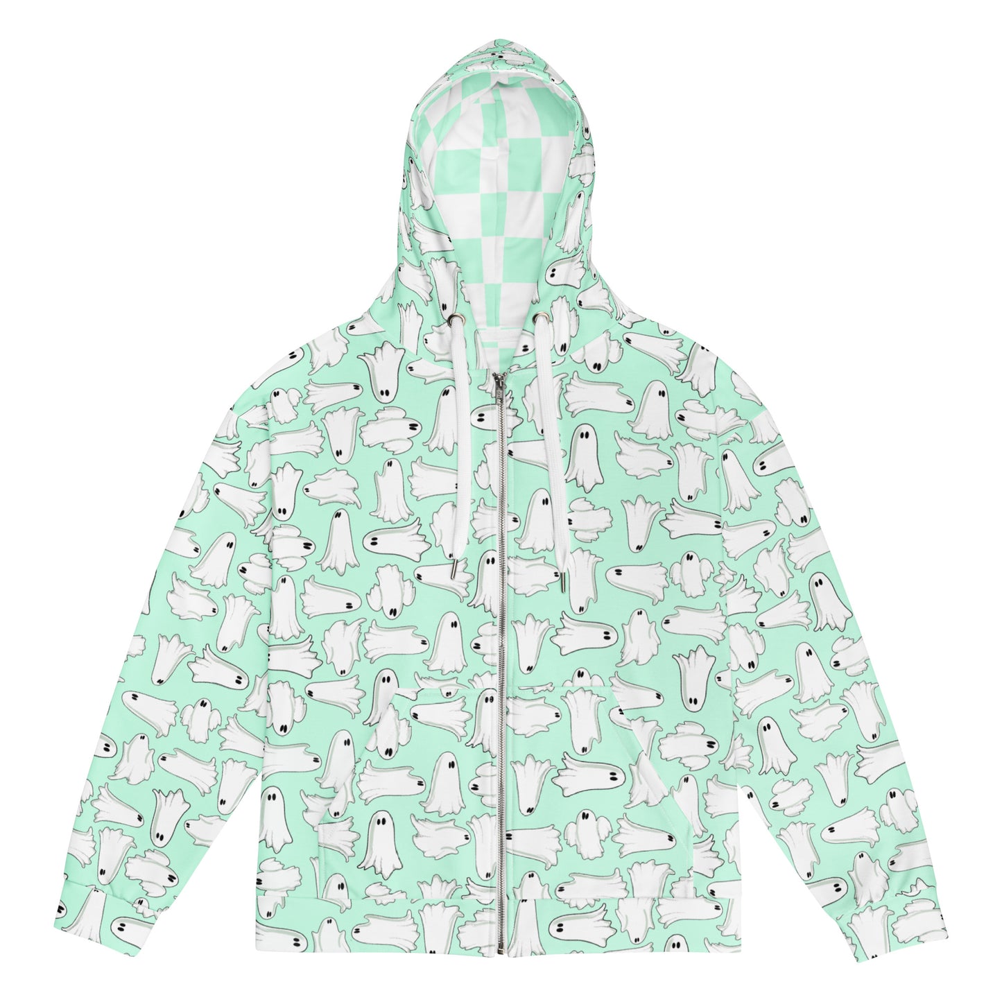 Minty Ghost Unisex zip hoodie