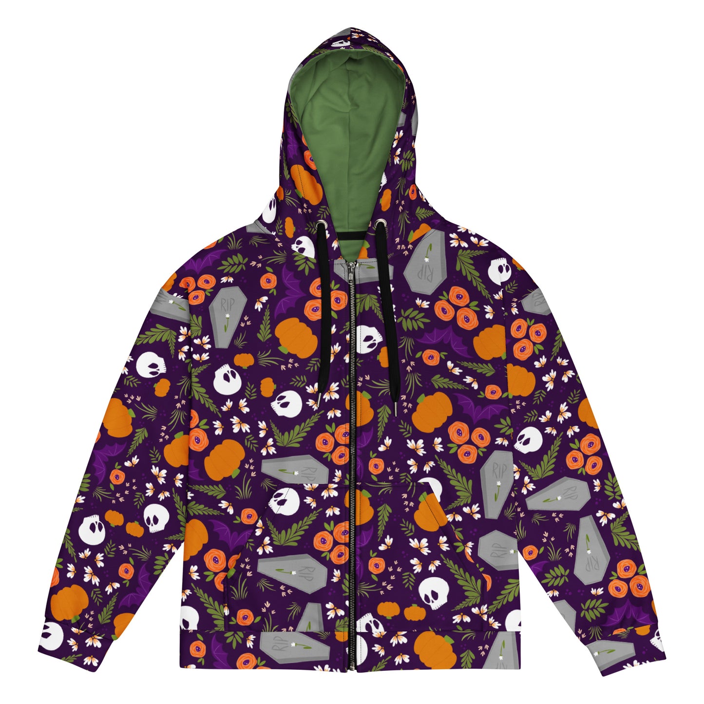 Grave Florals Unisex zip hoodie