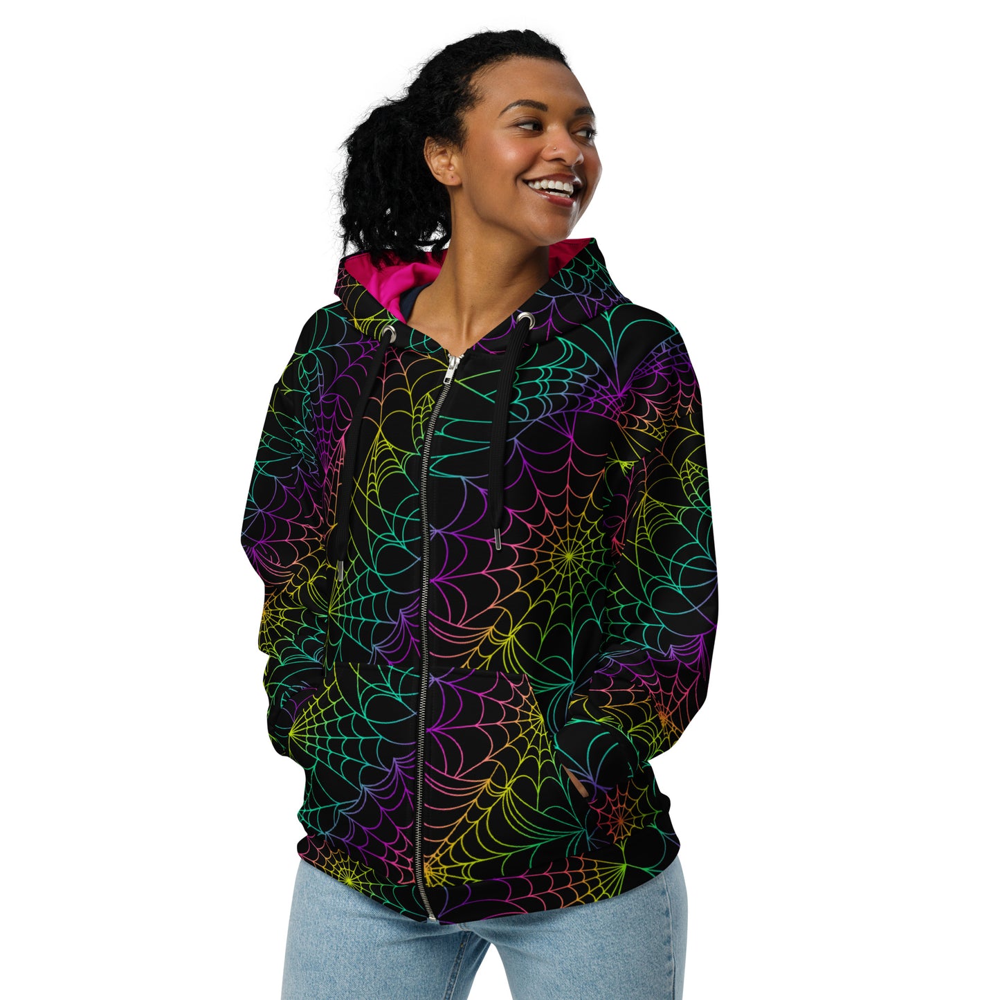 Neon Web Unisex zip hoodie