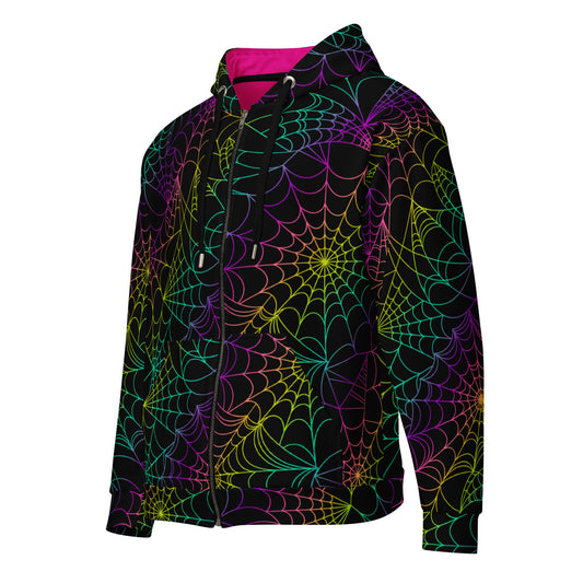 Neon Web Unisex zip hoodie