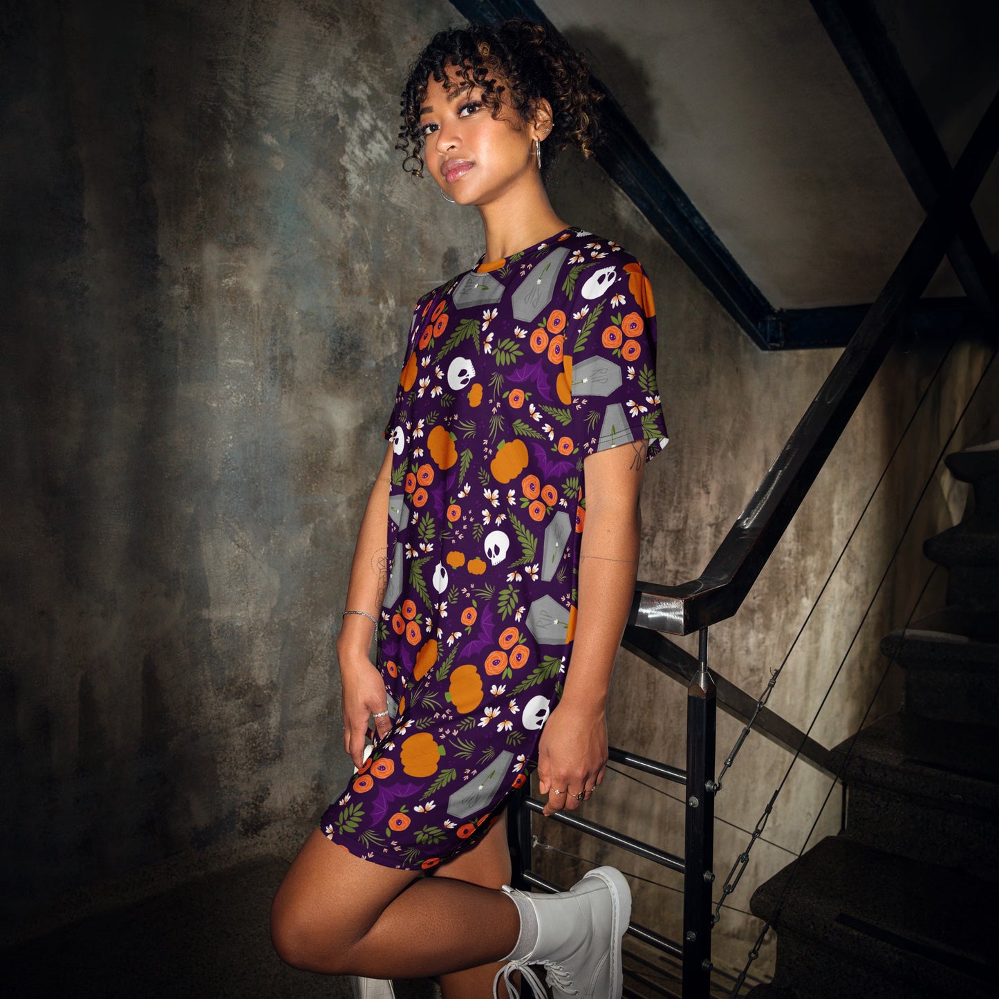 Grave Floral T-shirt dress