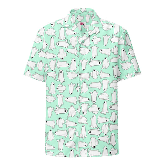 Minty ghost Unisex button shirt