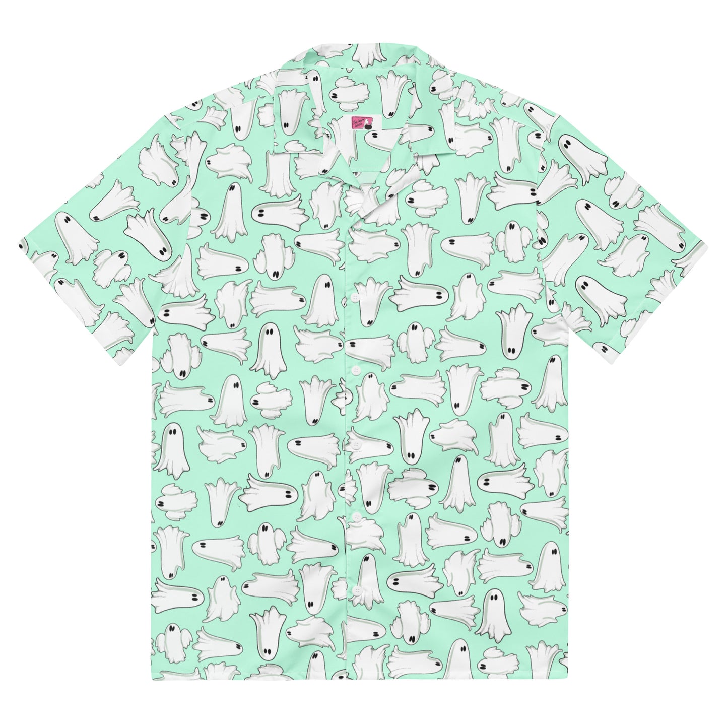 Minty ghost Unisex button shirt