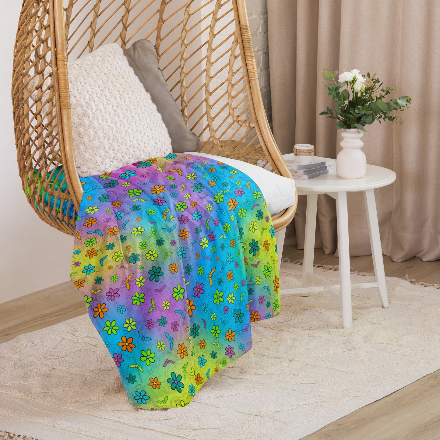 Rainbow unleashed Sherpa blanket