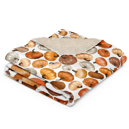 White Pumpkin Patch Sherpa blanket