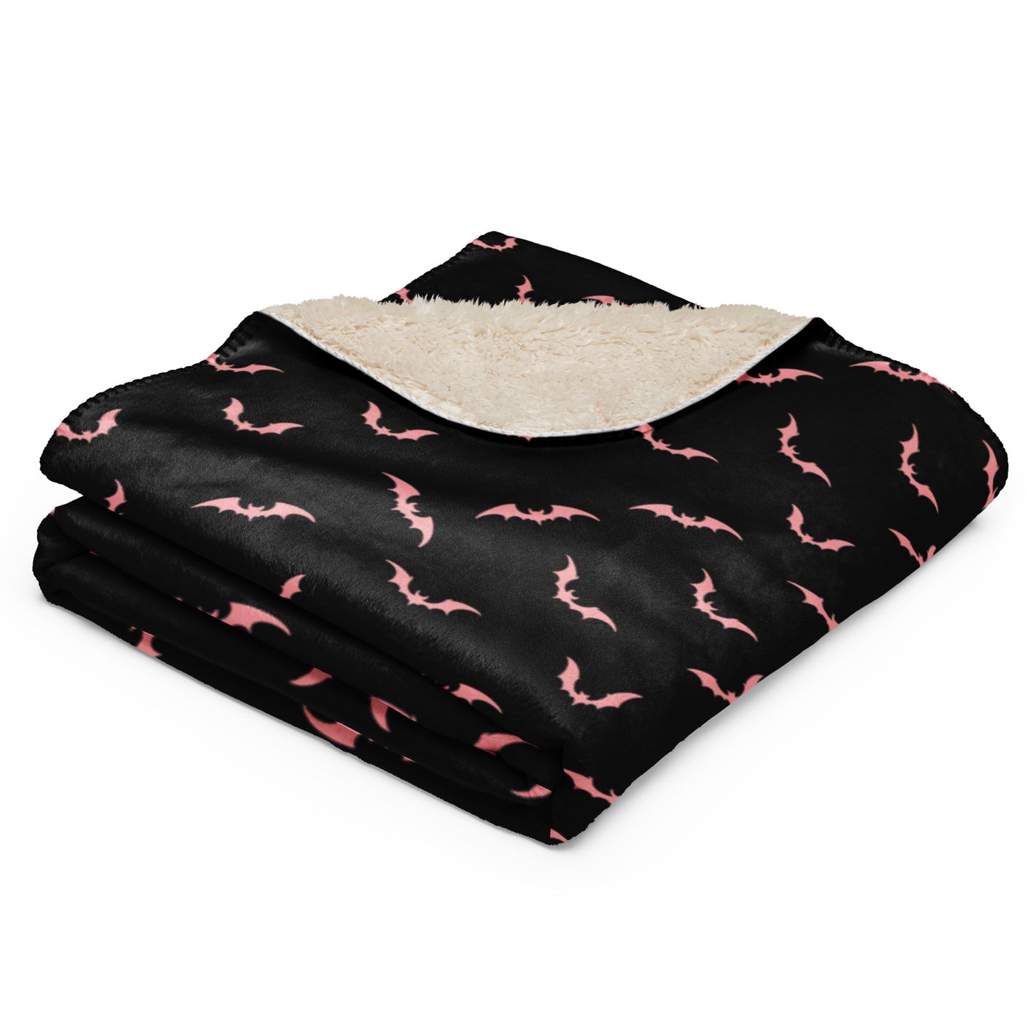 Black X Pink Bat Sherpa blanket