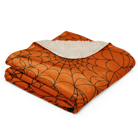 Orange Web Sherpa blanket