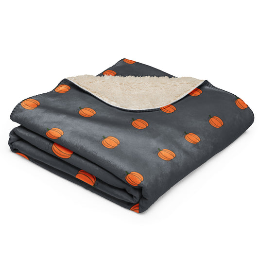 Grey simple pumpkin Sherpa blanket