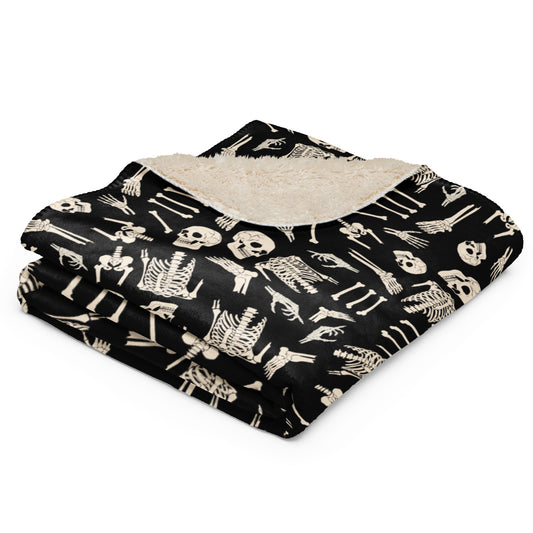 Dem Bones Sherpa blanket