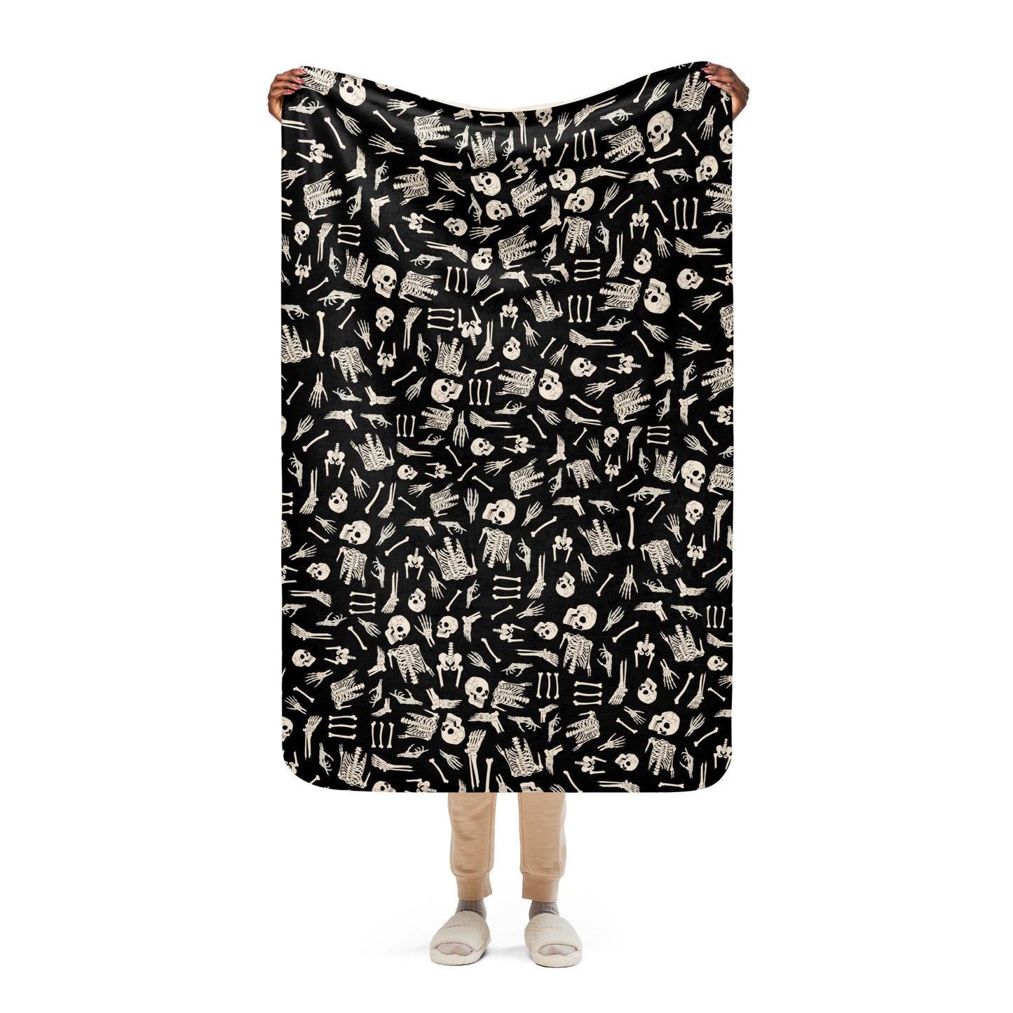 Dem Bones Sherpa blanket