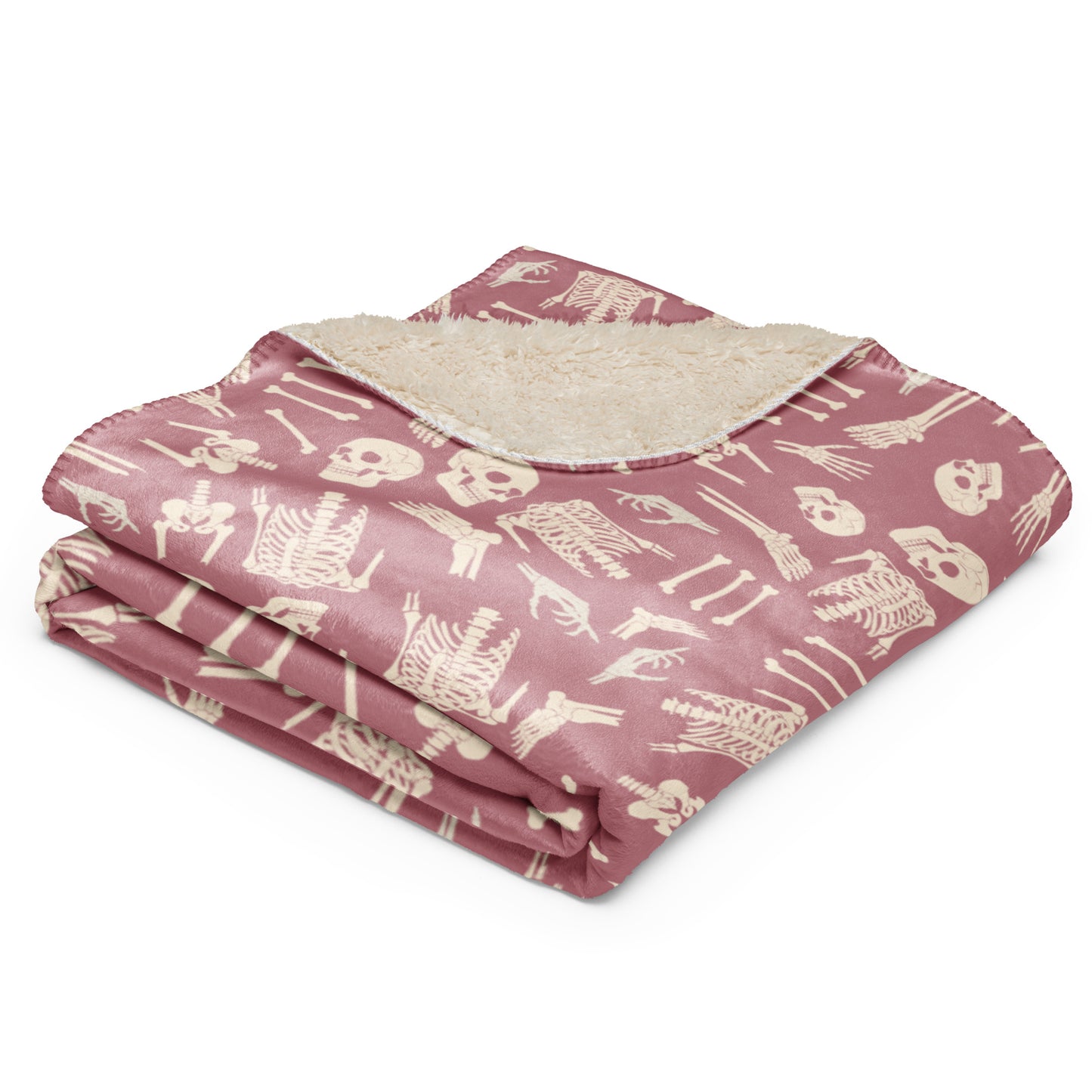 Pinky bones Sherpa blanket