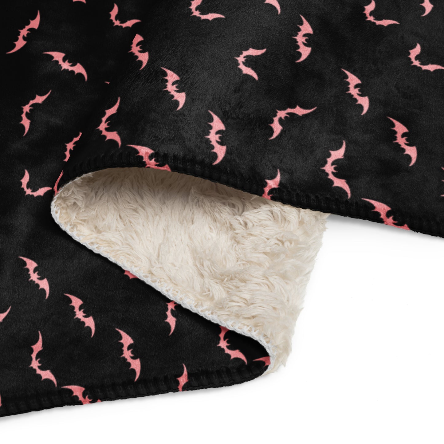 Black X Pink Bat Sherpa blanket