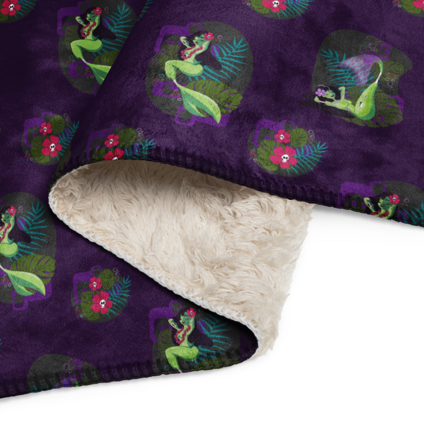 Zombie mermaid Sherpa blanket