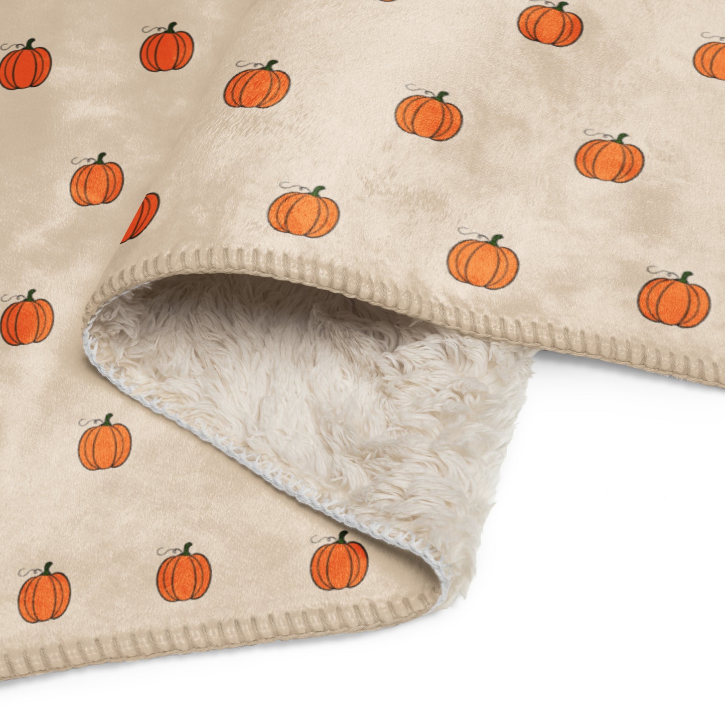 Simple pumpkin Sherpa blanket