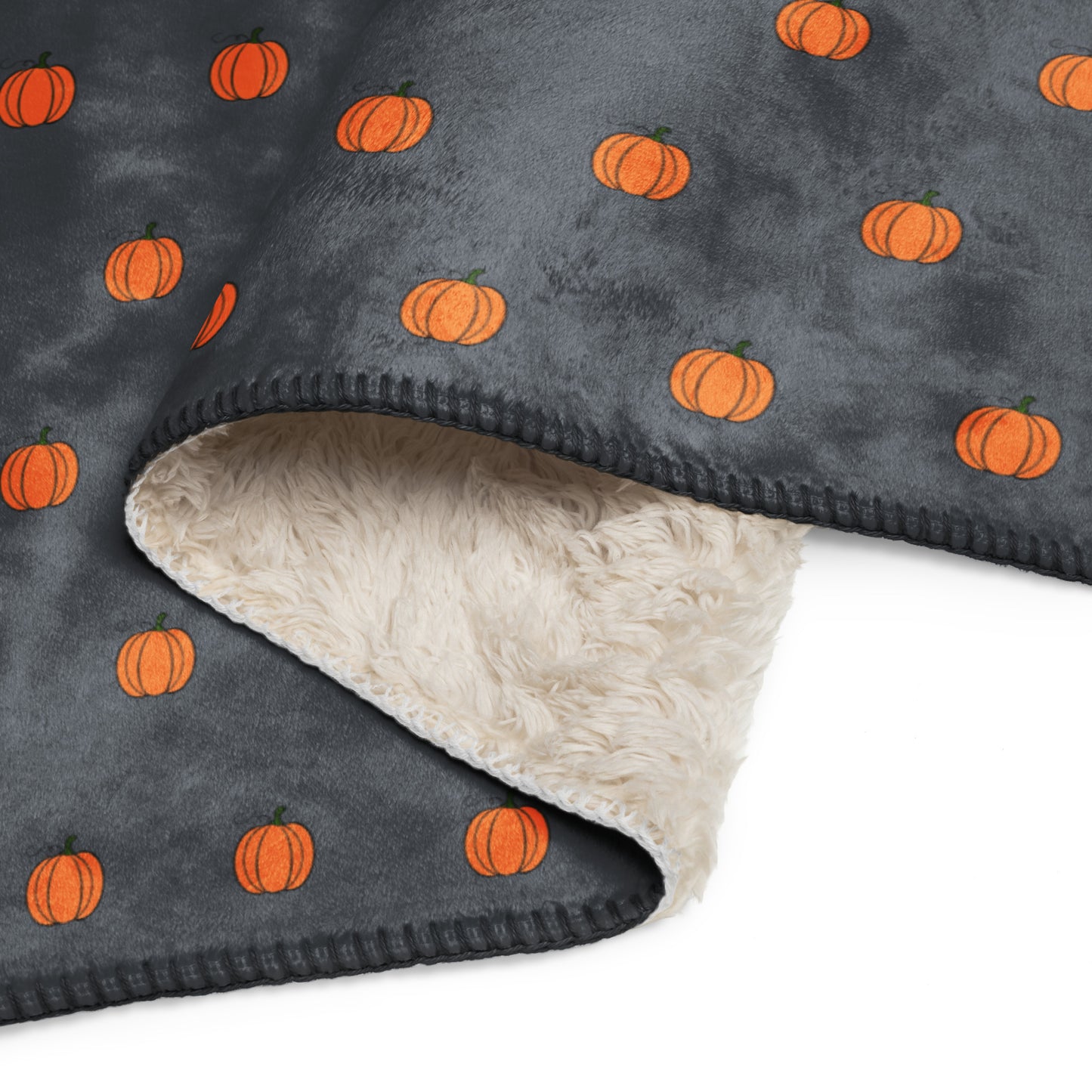 Grey simple pumpkin Sherpa blanket