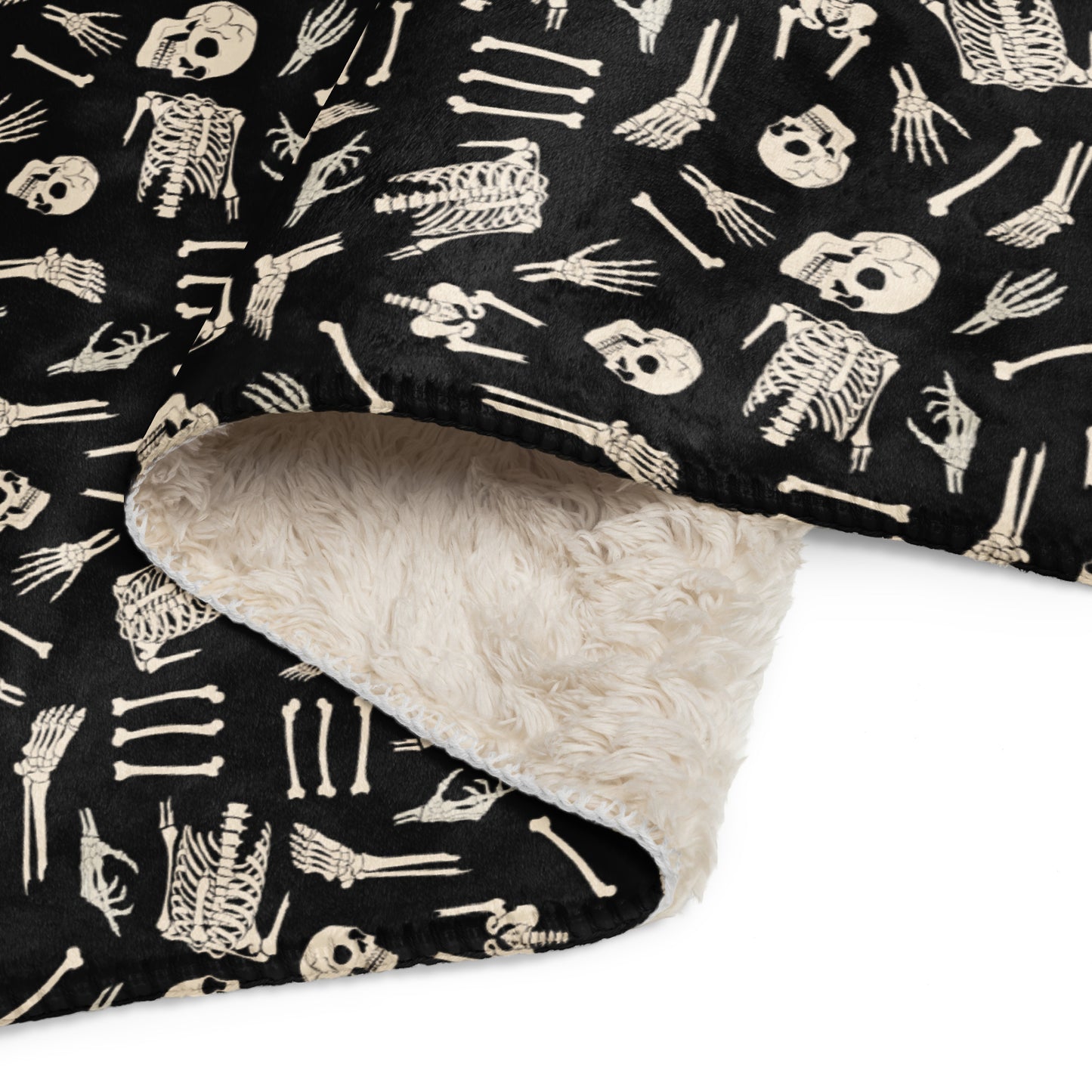 Dem Bones Sherpa blanket