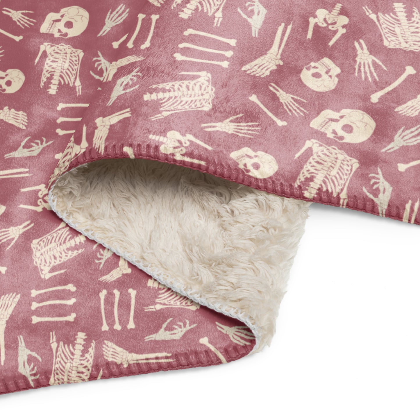 Pinky bones Sherpa blanket