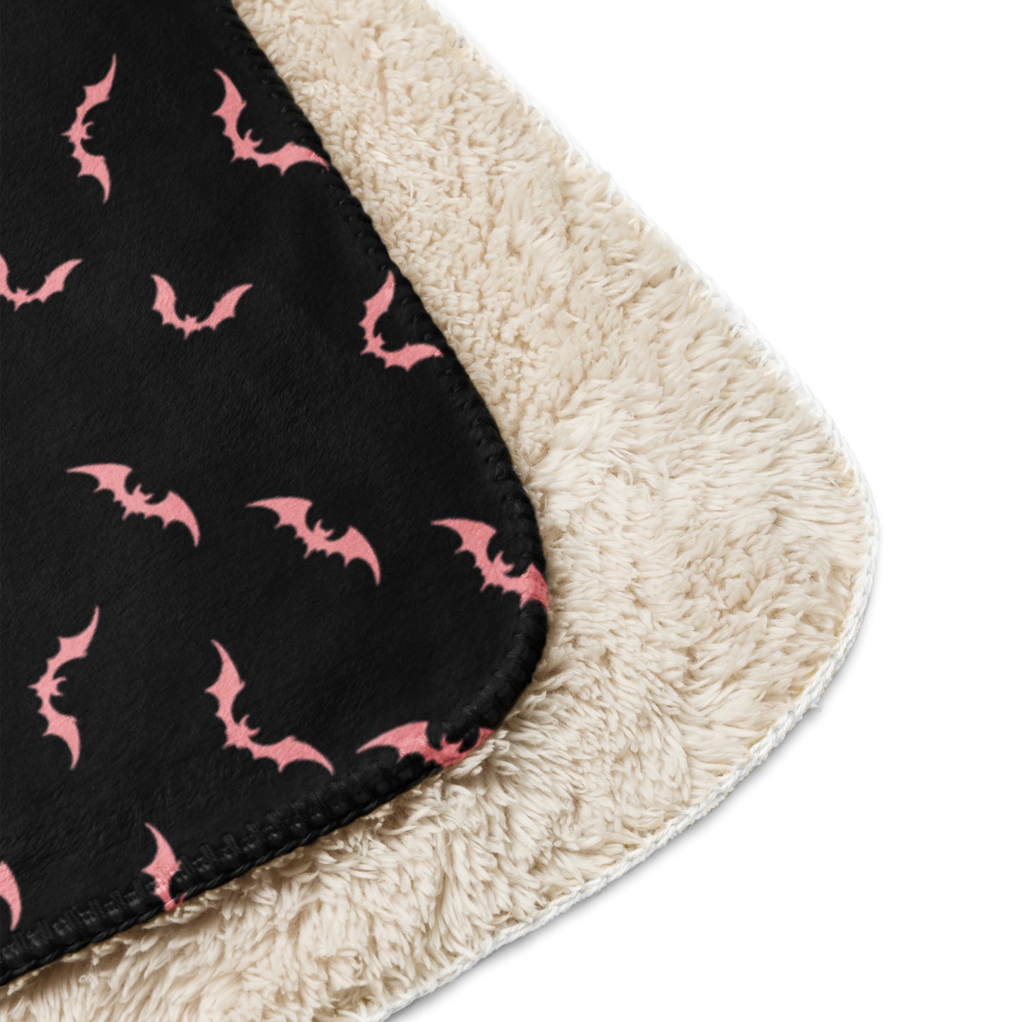 Black X Pink Bat Sherpa blanket