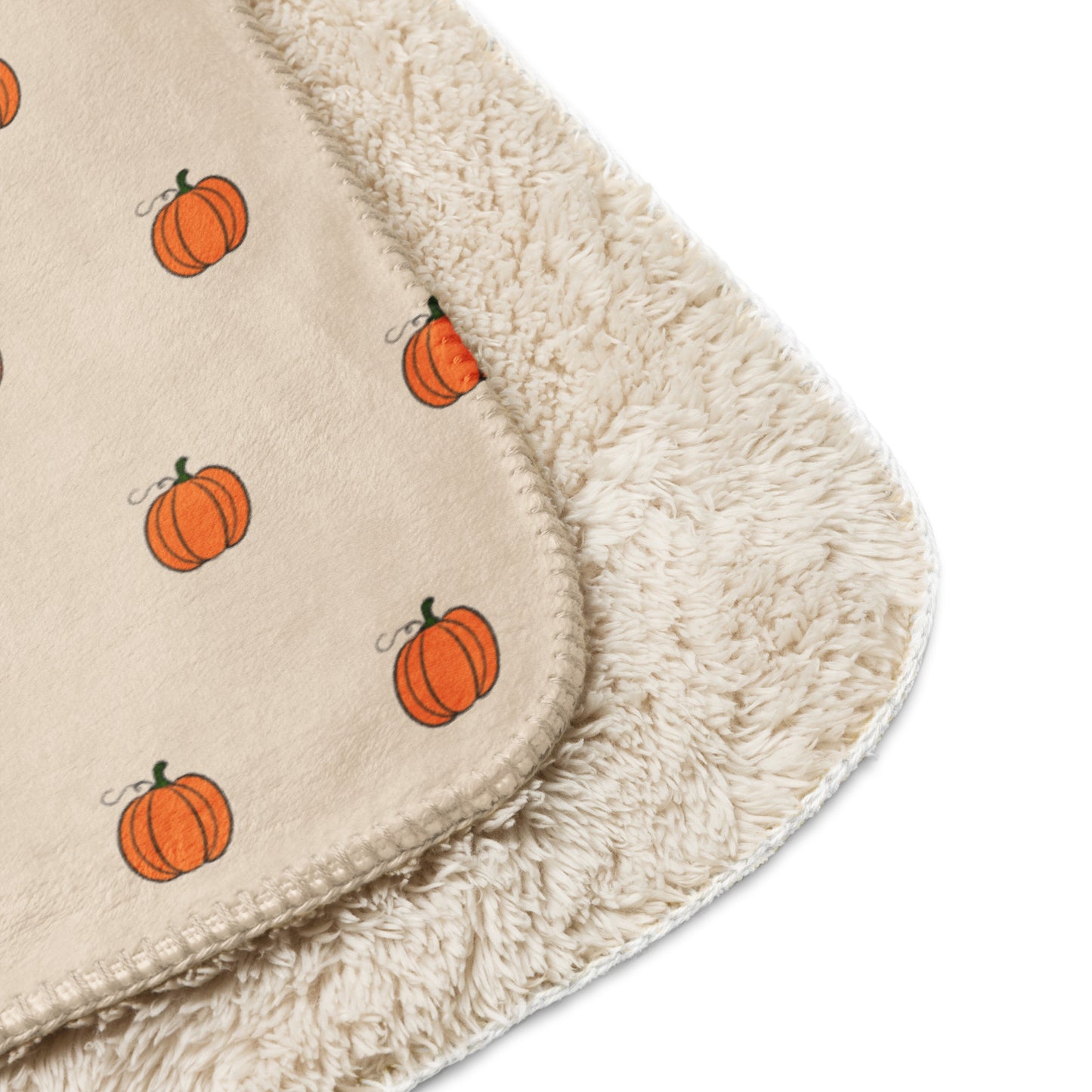 Simple pumpkin Sherpa blanket