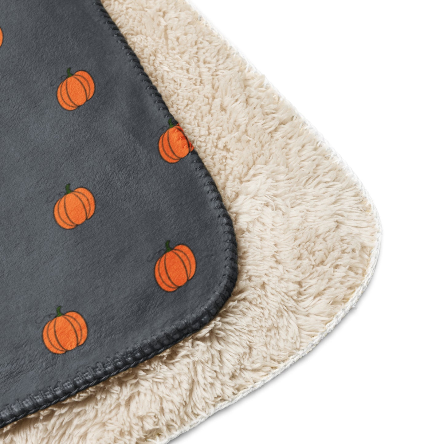 Grey simple pumpkin Sherpa blanket