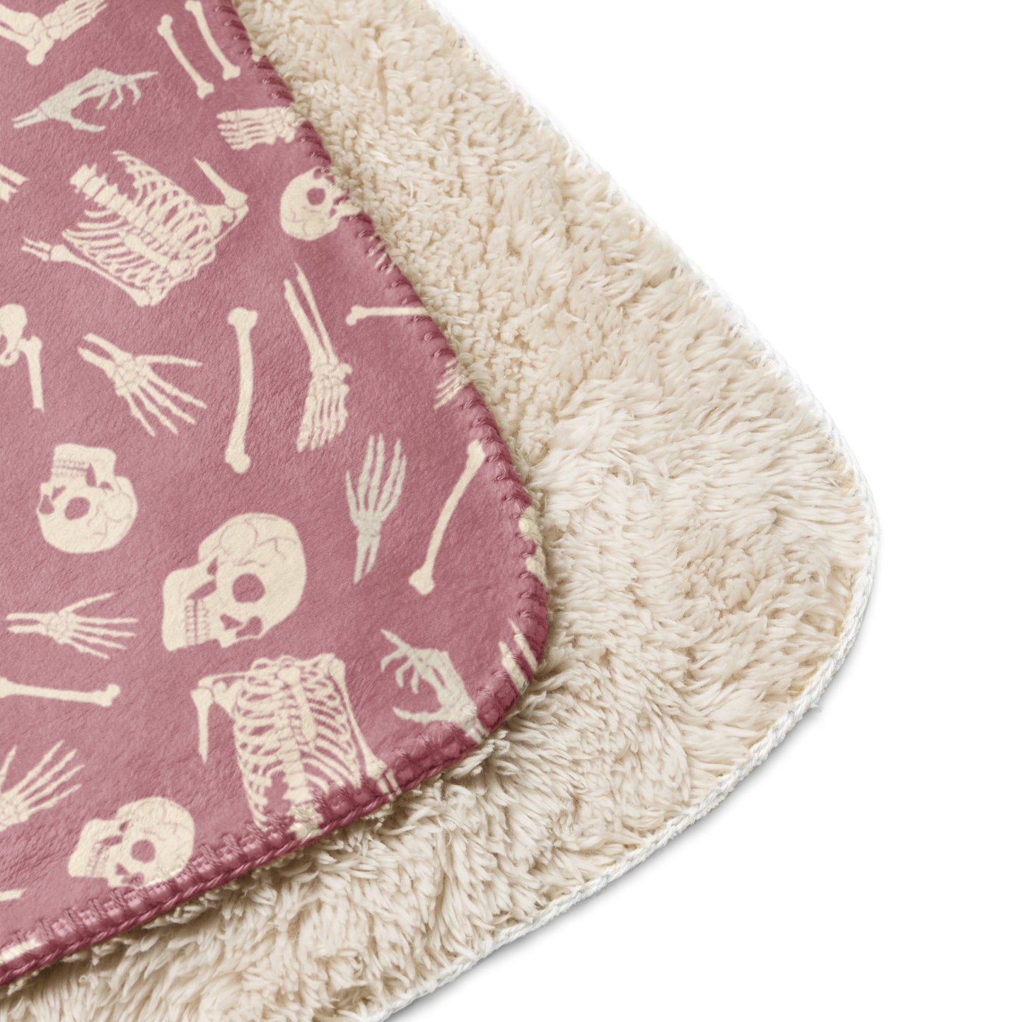 Pinky bones Sherpa blanket