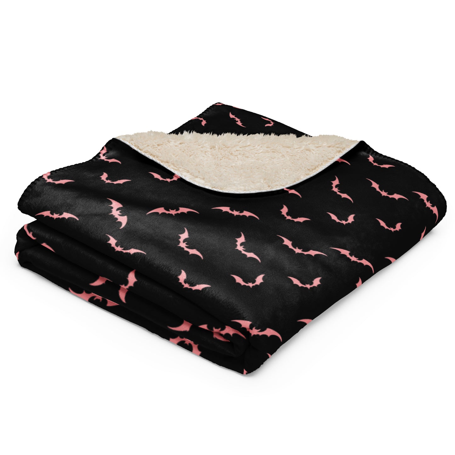 Black X Pink Bat Sherpa blanket