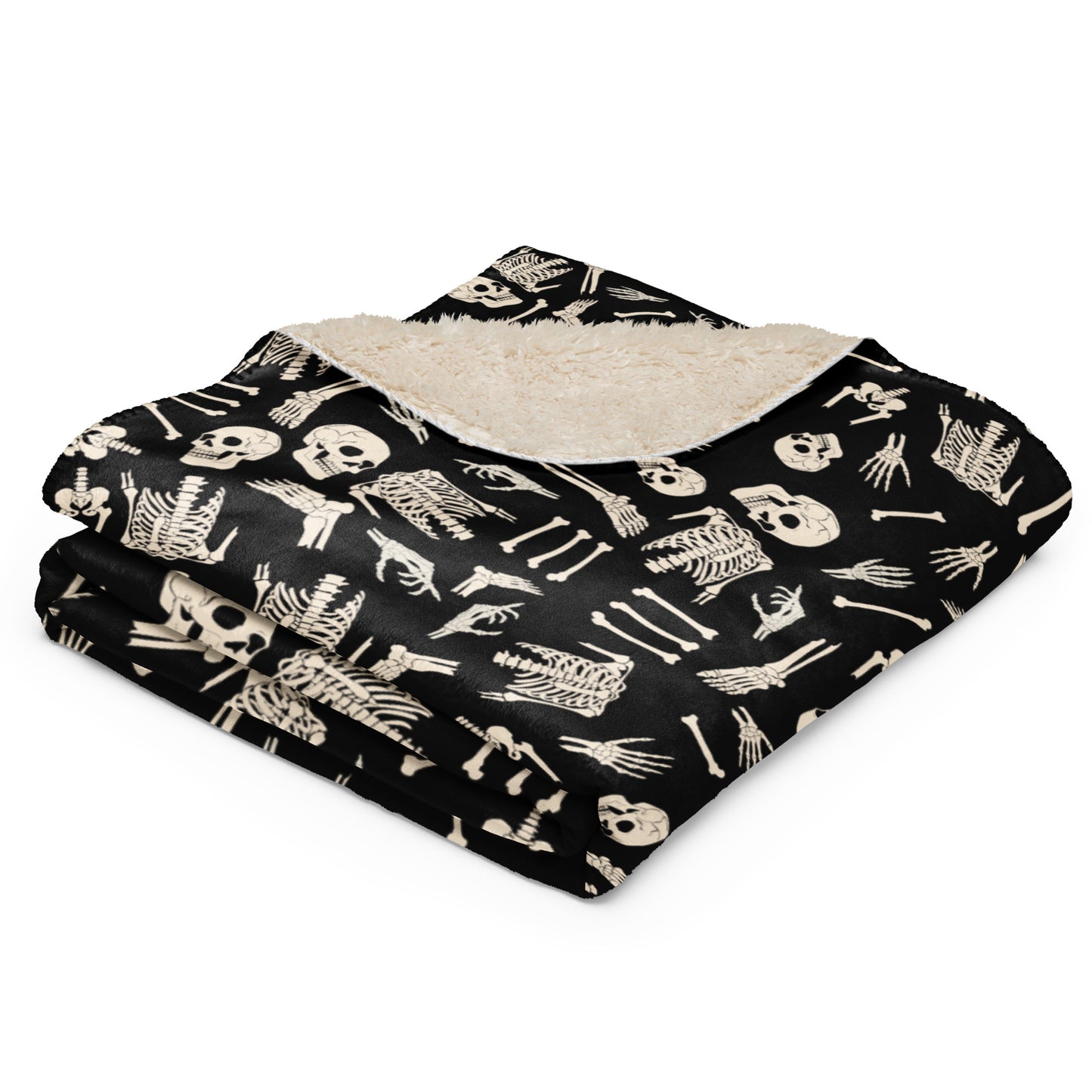 Dem Bones Sherpa blanket