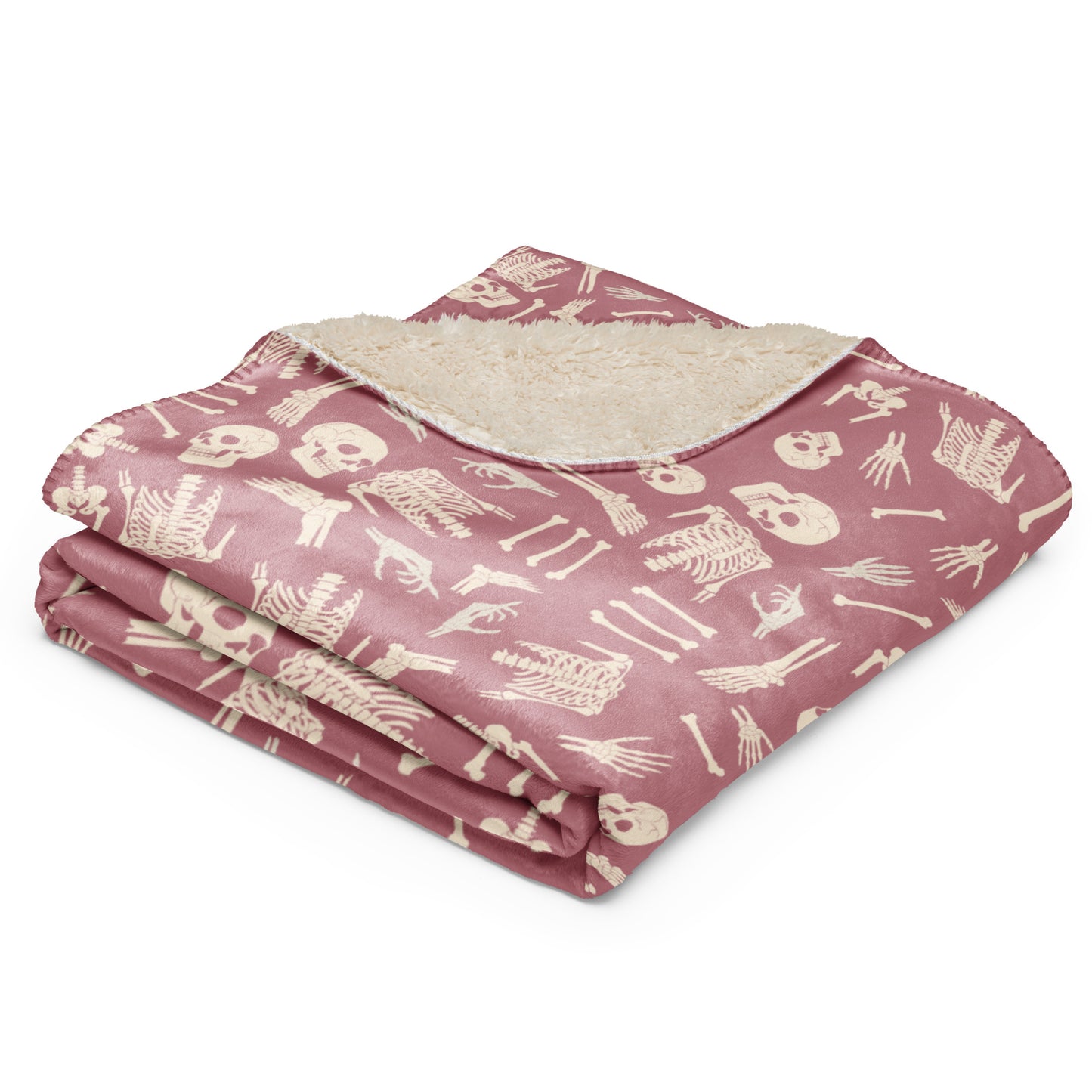 Pinky bones Sherpa blanket