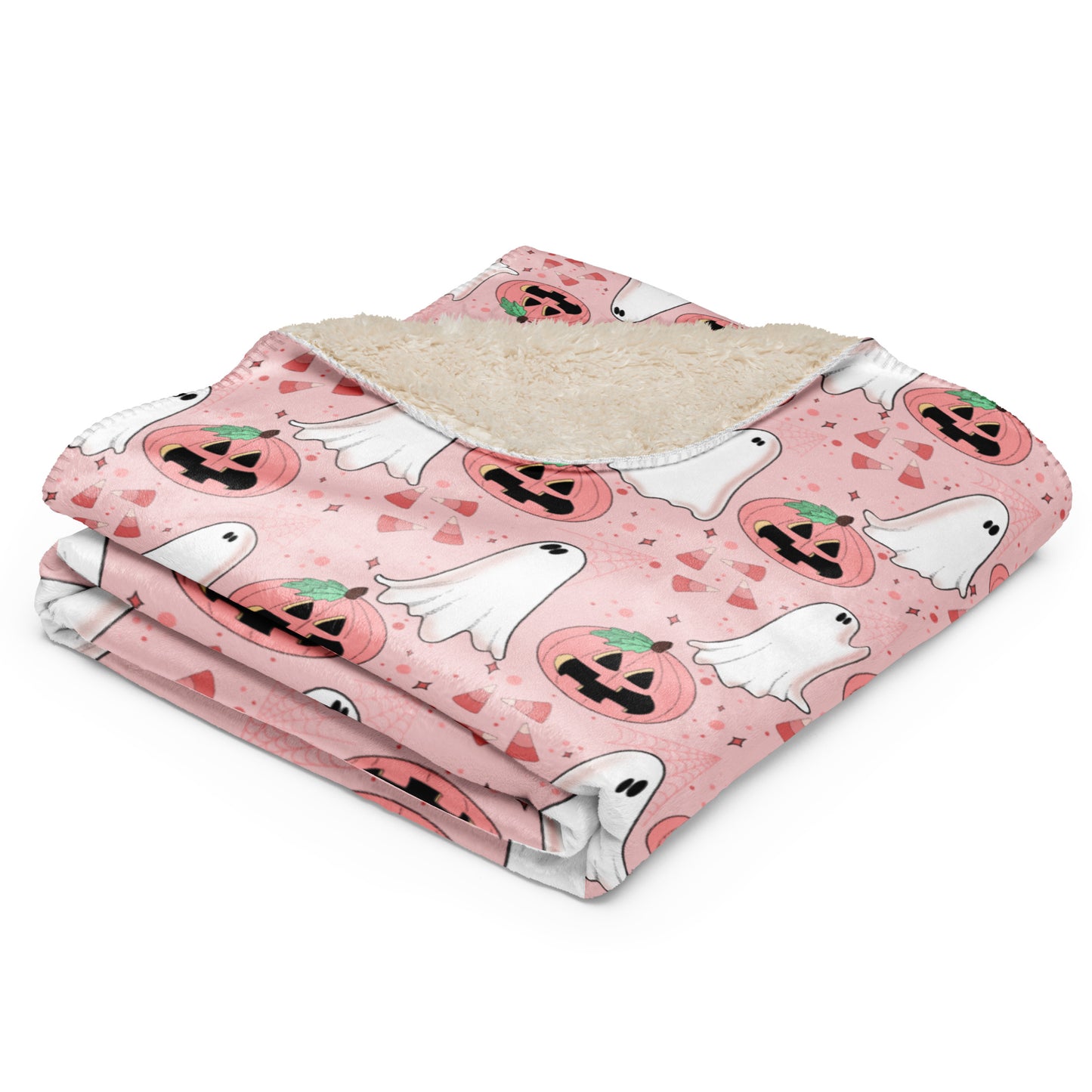 Pink Bubble Boo Sherpa blanket