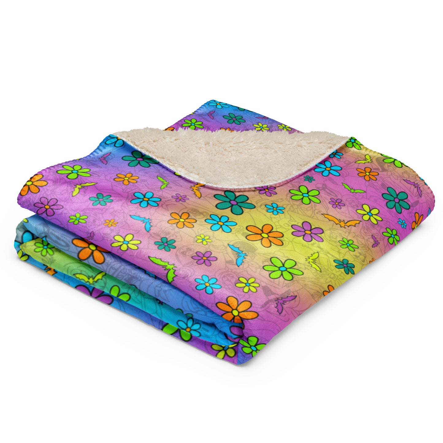 Rainbow unleashed Sherpa blanket