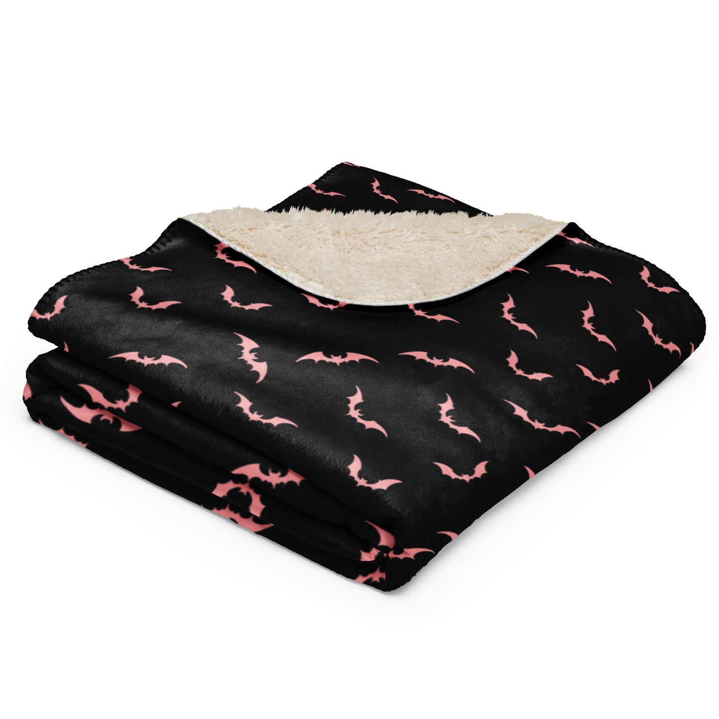 Black X Pink Bat Sherpa blanket