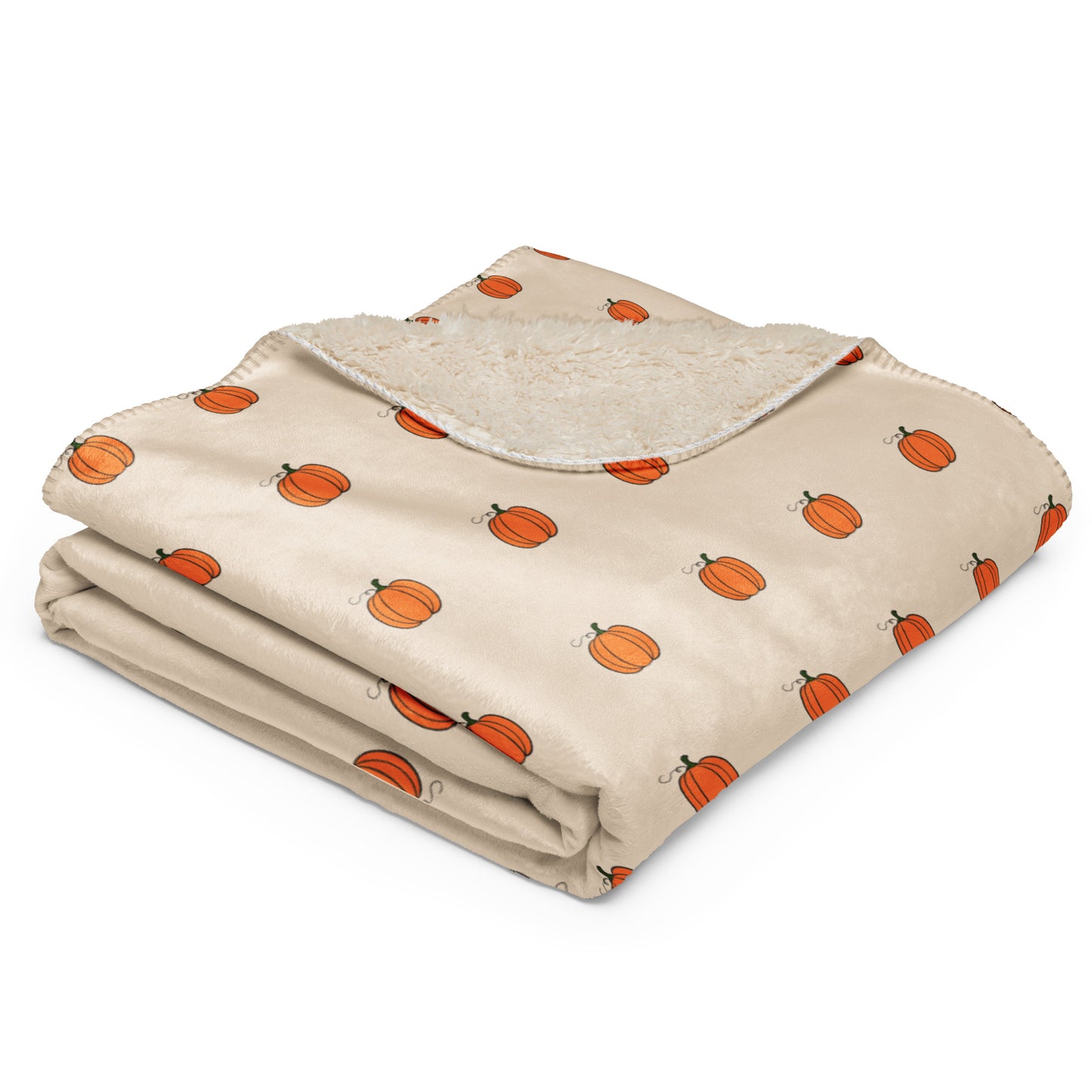 Simple pumpkin Sherpa blanket