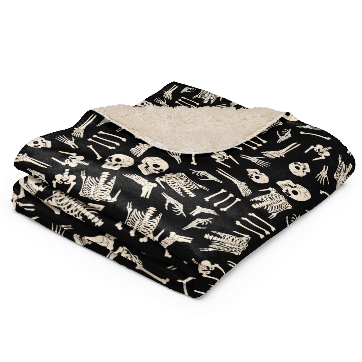 Dem Bones Sherpa blanket