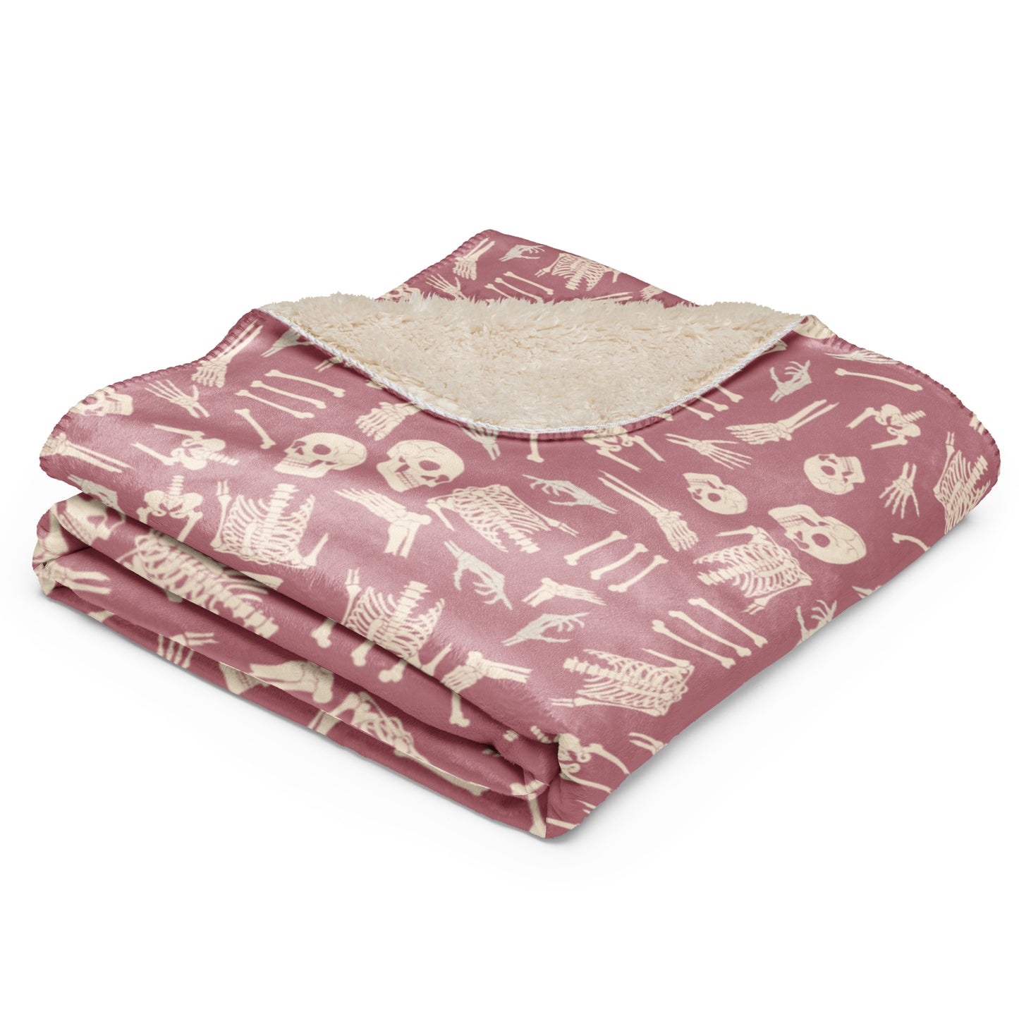 Pinky bones Sherpa blanket