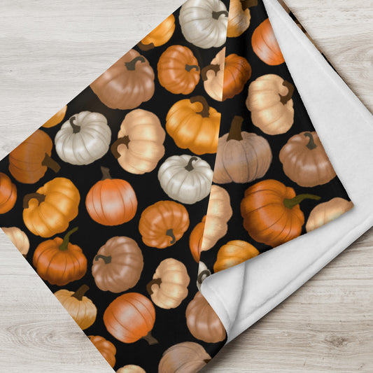 Dark Backed Pumpkin Patch Throw Blanket