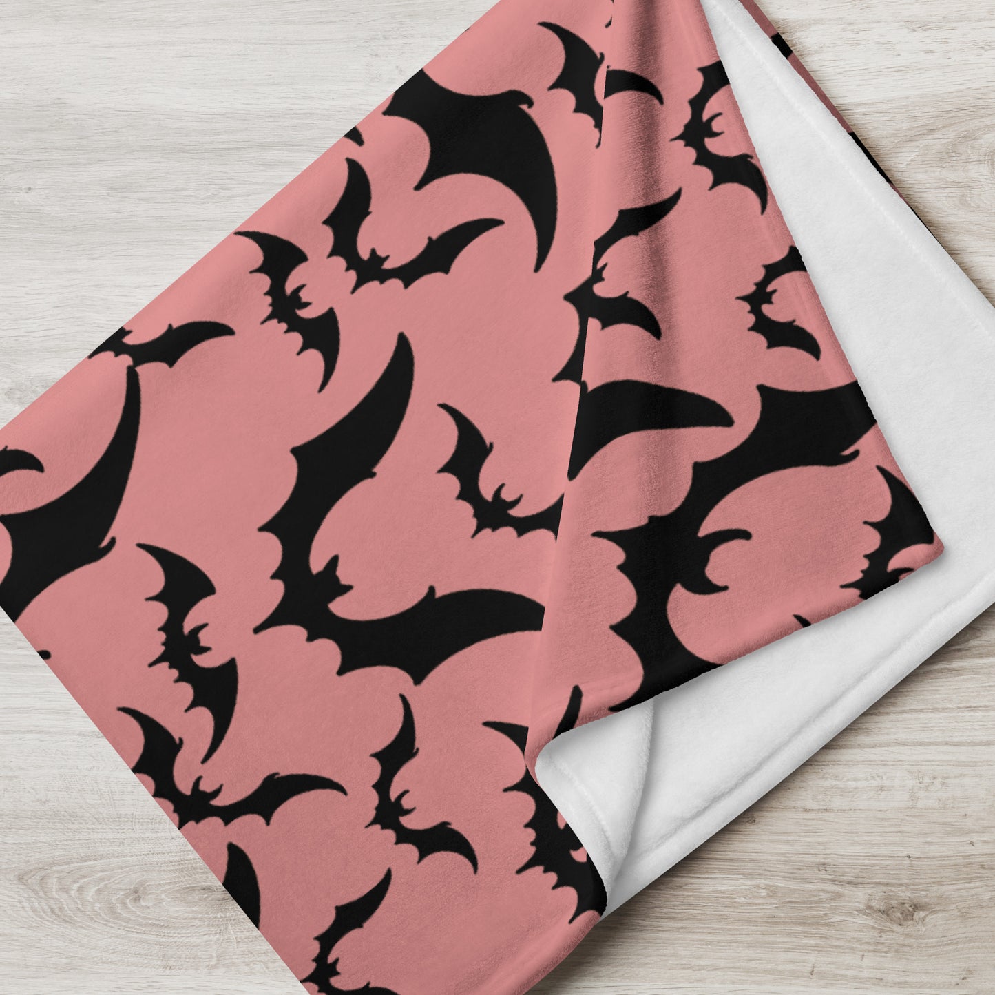 Pink bat Throw Blanket