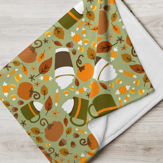 Green pumpkin spice Throw Blanket