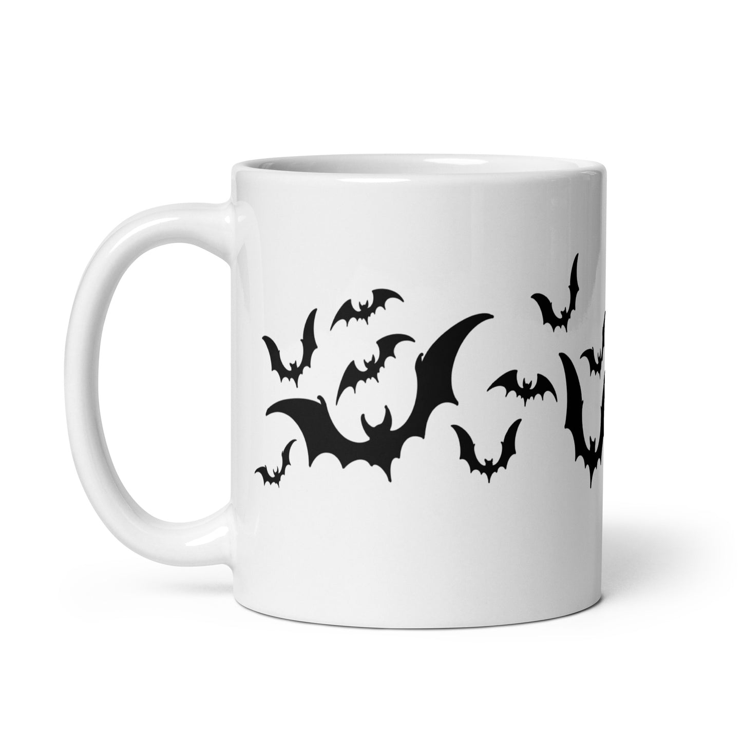 Bats White glossy mug