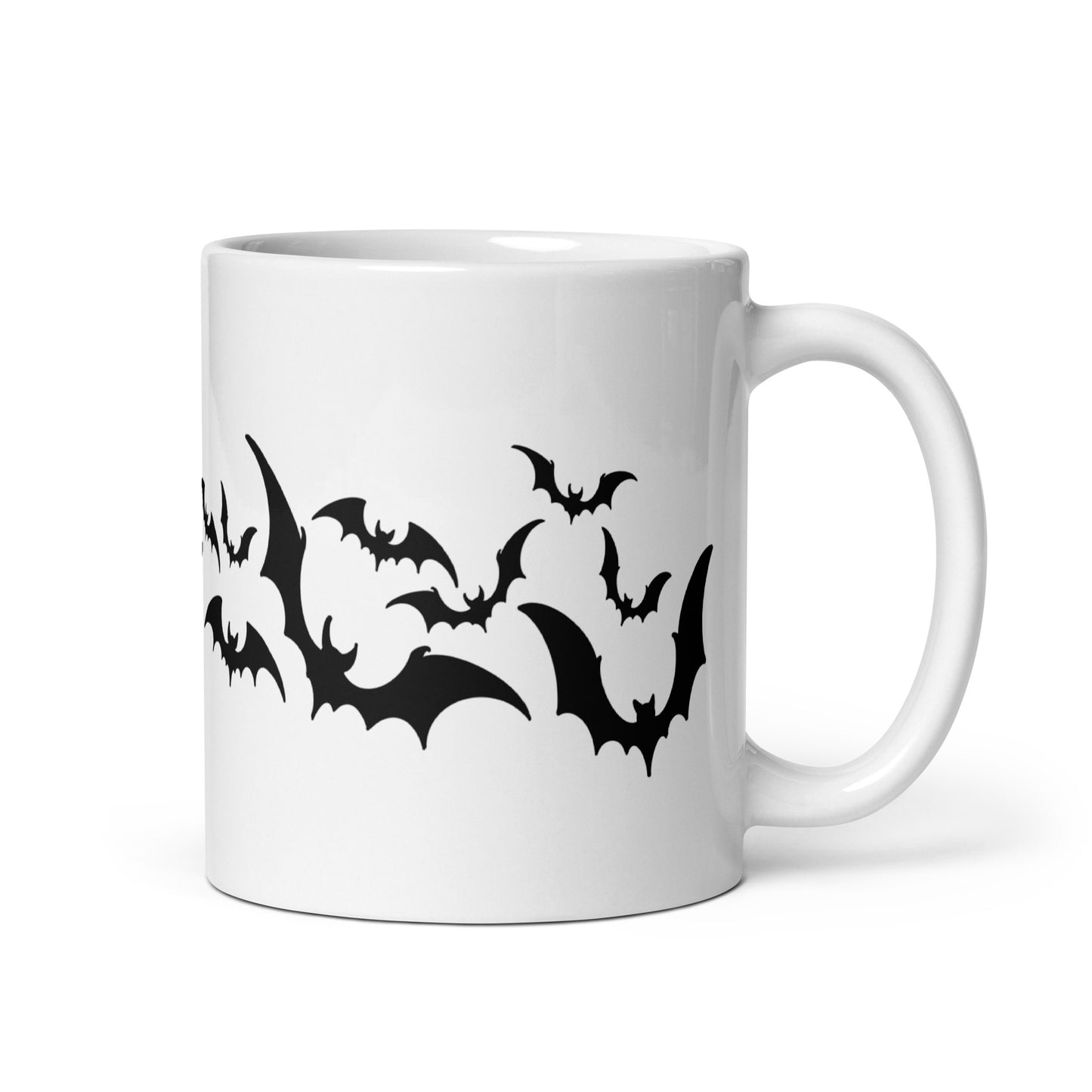 Bats White glossy mug