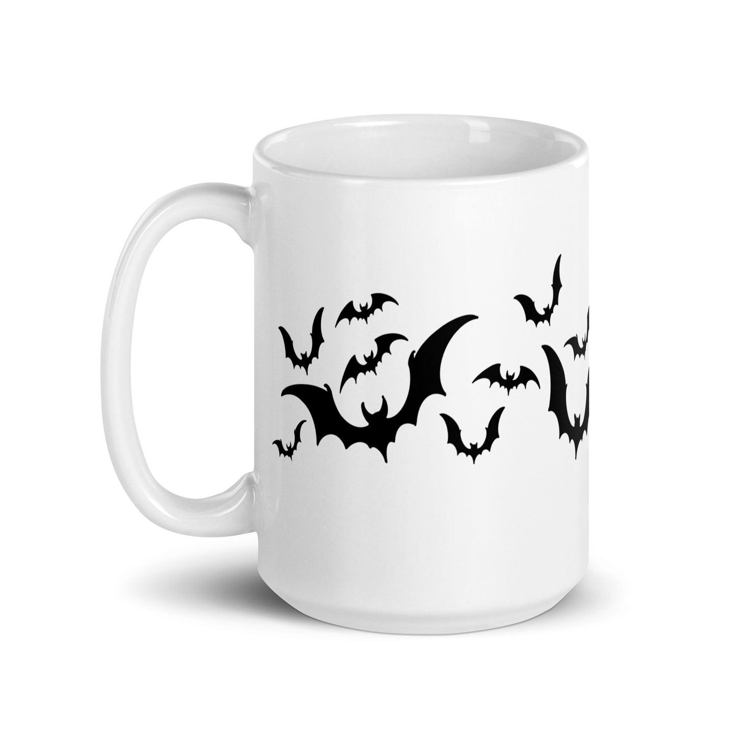 Bats White glossy mug