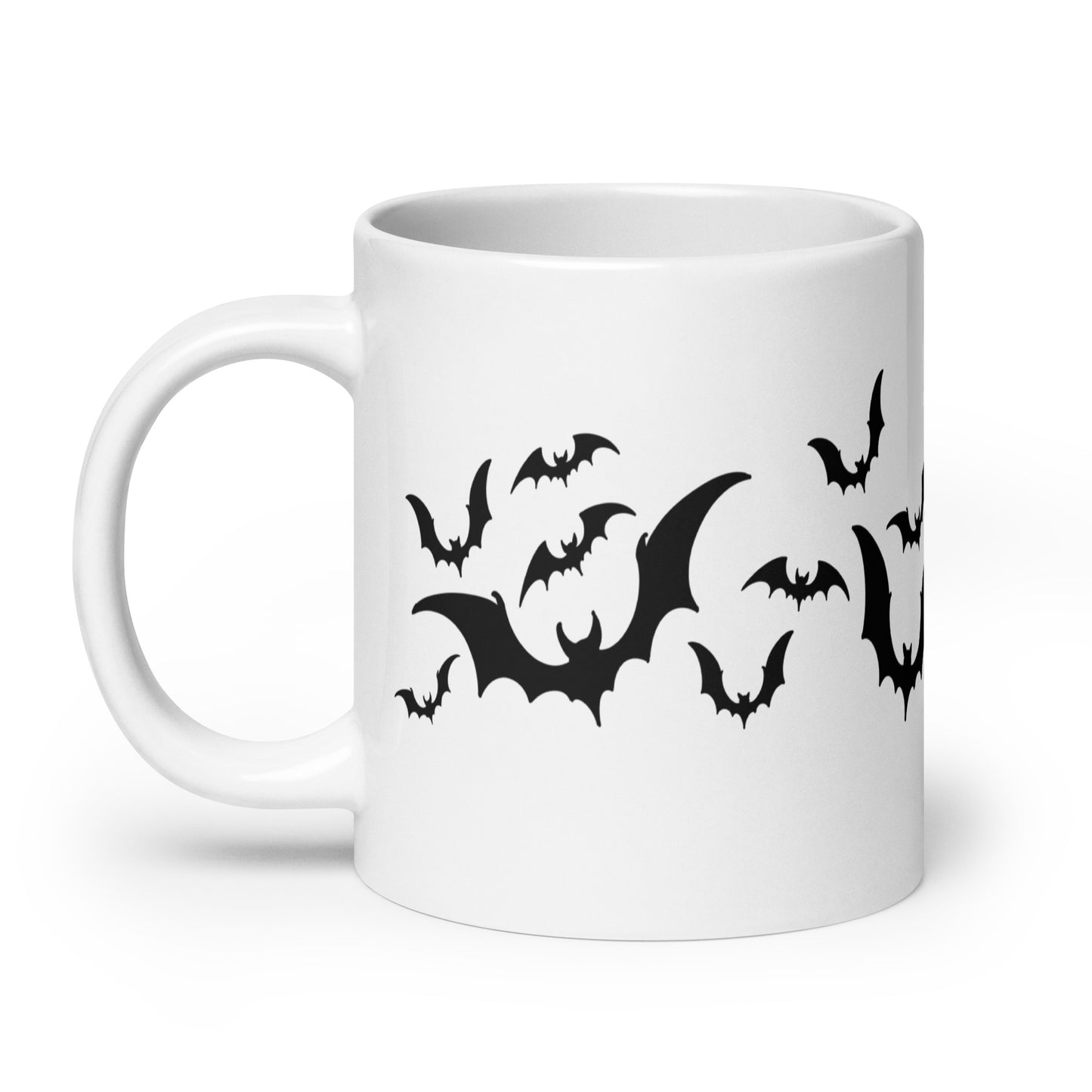 Bats White glossy mug